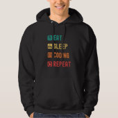 Eat sleep coding repeat with tick check boxes hoodie (Voorkant)