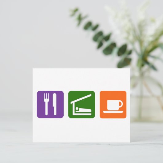 Eat Sleep Coffee Briefkaart (Staand voorkant)