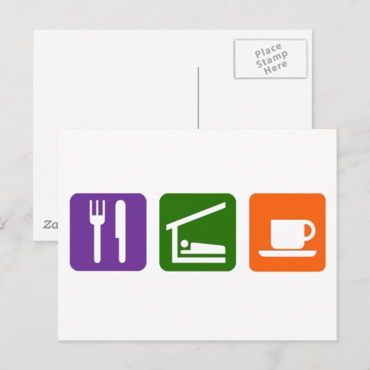 Eat Sleep Coffee Briefkaart (Voorkant / Achterkant)