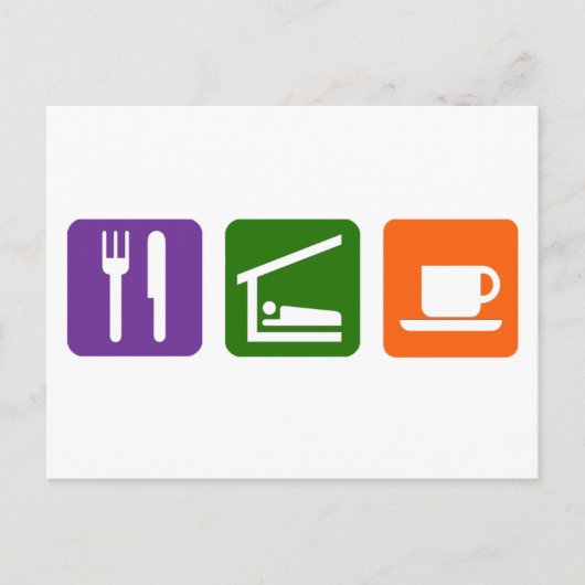 Eat Sleep Coffee Briefkaart (Voorkant)