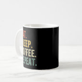 Eat Sleep Coffee Repeat Funny Caffeine Drinker Lov Koffiemok (Voorkant links)