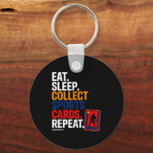 Eat Sleep Collect Srts Cards Repeat  Sleutelhanger (Voorkant)