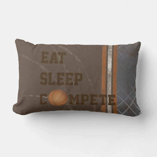 Eat Sleep Compete Basketball Pillow Kussen (Voorkant)