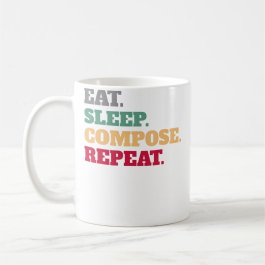 Eat Sleep Compose Repeat Gift Idea Composer Koffiemok (Links)