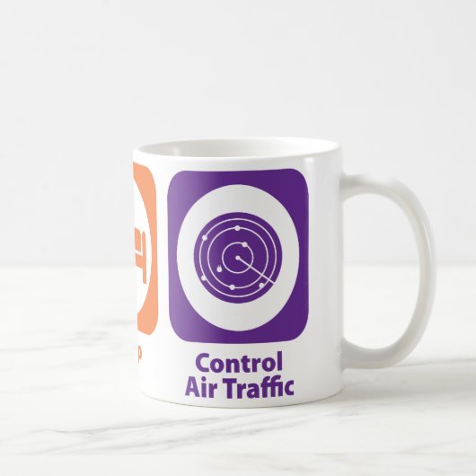 Eat Sleep Control Air Traffic Koffiemok (Rechts)