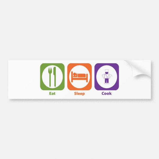 Eat Sleep Cook Bumpersticker (Voorkant)