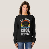 Eat Sleep Cook Expert Chef Cooking Lover Culinary  Trui (Voorkant volledig)