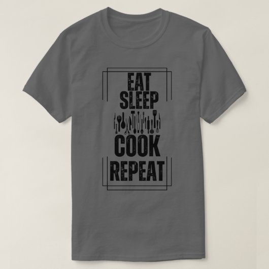 Eat Sleep Cook Herhalen T-shirt (Design voorkant)