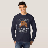 Eat Sleep Coon Hunt Repat T-shirt (Voorkant volledig)