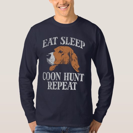 Eat Sleep Coon Hunt Repat T-shirt (Voorkant)