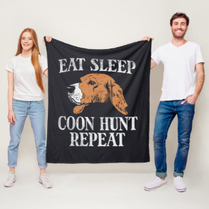Eat Sleep Coon Hunt Reputeren Fleece Deken