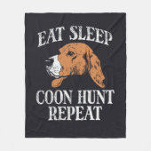Eat Sleep Coon Hunt Reputeren Fleece Deken (Voorkant)