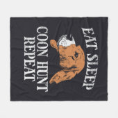 Eat Sleep Coon Hunt Reputeren Fleece Deken (Voorkant (Horizontaal))