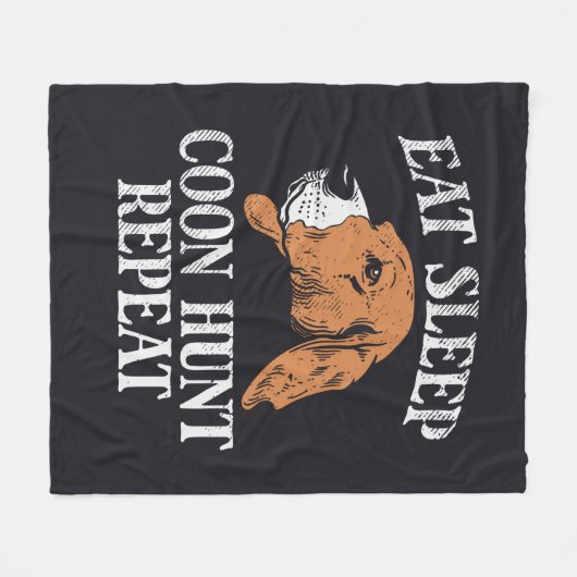 Eat Sleep Coon Hunt Reputeren Fleece Deken (Voorkant (Horizontaal))