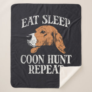 Eat Sleep Coon Hunt Reputeren Sherpa Deken