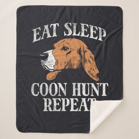 Eat Sleep Coon Hunt Reputeren Sherpa Deken (Voorkant)