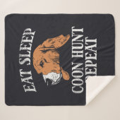 Eat Sleep Coon Hunt Reputeren Sherpa Deken (Voorkant (horizontaal))