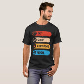 Eat Sleep Corn Dogs Repeat  Corndog Foodie T-shirt (Voorkant volledig)
