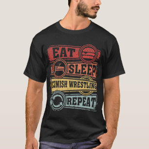 Eat Sleep Cornish worstling Herhalen T-shirt