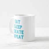 Eat Sleep Creëer Herhalen Koffiemok (Voorkant links)