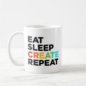 Eat Sleep Creëer Herhalen Koffiemok (Links)