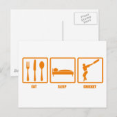 Eat Sleep Cricket Briefkaart (Voorkant / Achterkant)