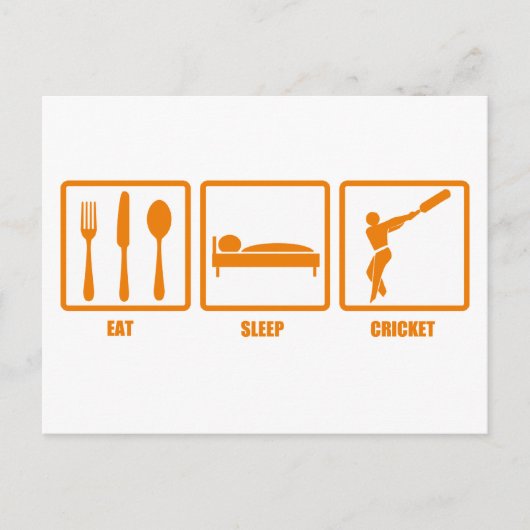 Eat Sleep Cricket Briefkaart (Voorkant)