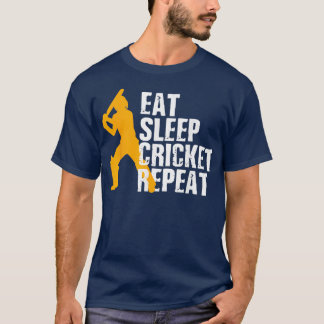 Eat Sleep Cricket Classic herhalen T-shirt