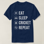 Eat Sleep Cricket Herhaal Funny Cricket Lover Cryf T-shirt (Design voorkant)