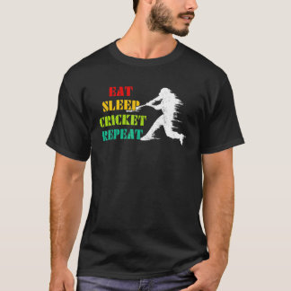  Eat Sleep Cricket Herhalen cricketcricket T-shirt