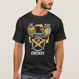 Eat Sleep Cricket Herhalen - Funny Cricket T-shirt