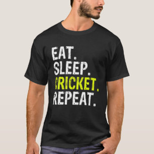 Eat Sleep Cricket Herhalen Gift Sports T-shirt