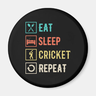 Eat Sleep Cricket Herhalen Magneet
