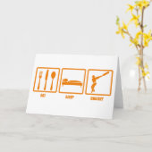 Eat Sleep Cricket Kaart (Gele Bloem)