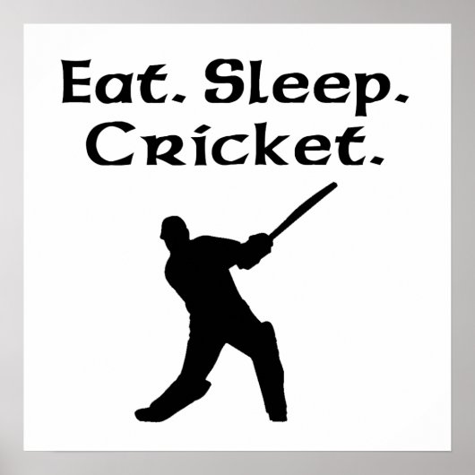 Eat Sleep Cricket Poster (Voorkant)
