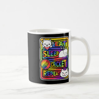 Eat Sleep Cricket Repeat Boys Girl Kids Cricket Lo Koffiemok