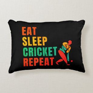 EAT SLEEP CRICKET REPEAT - CRICKET LOVER ACCENT KUSSEN