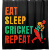EAT SLEEP CRICKET REPEAT - CRICKET LOVER DOUCHEGORDIJN (Voorkant)