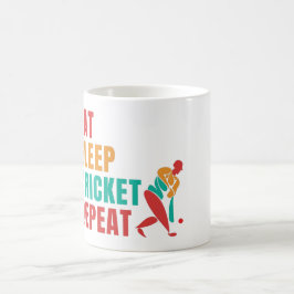 EAT SLEEP CRICKET REPEAT - CRICKET LOVER KOFFIEMOK
