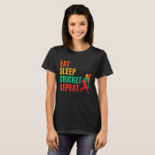 EAT SLEEP CRICKET REPEAT - CRICKET LOVER T-SHIRT (Voorkant volledig)