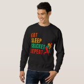 EAT SLEEP CRICKET REPEAT - CRICKET LOVER TRUI (Voorkant volledig)
