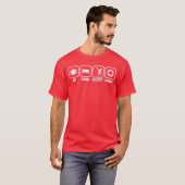 Eat Sleep Cricket Repeat Funny Cricket Player Batt T-shirt (Voorkant volledig)