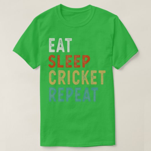 Eat Sleep Cricket Repo Funny Cricket Player Cft T-shirt (Design voorkant)