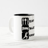 Eat Sleep Cricket Tweekleurige Koffiemok (Voorkant links)