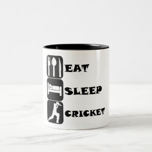 Eat Sleep Cricket Tweekleurige Koffiemok