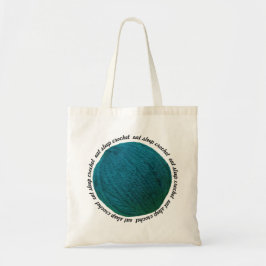 Eat Sleep Crochet Yarn Ball Blauwgroen Crafts Tote Bag