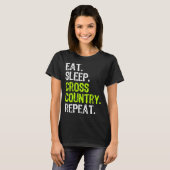 Eat Sleep Cross Country Herhalen Runner Run T-shirt (Voorkant volledig)