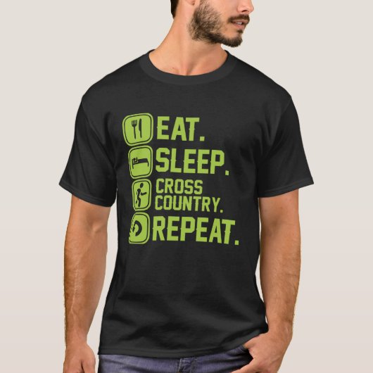 Eat sleep cross country repeat runner jogger t-shirt (Voorkant)