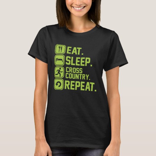 Eat sleep cross country repeat runner jogger t-shirt (Voorkant)