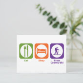 Eat Sleep Cross Country Ski Briefkaart (Staand voorkant)